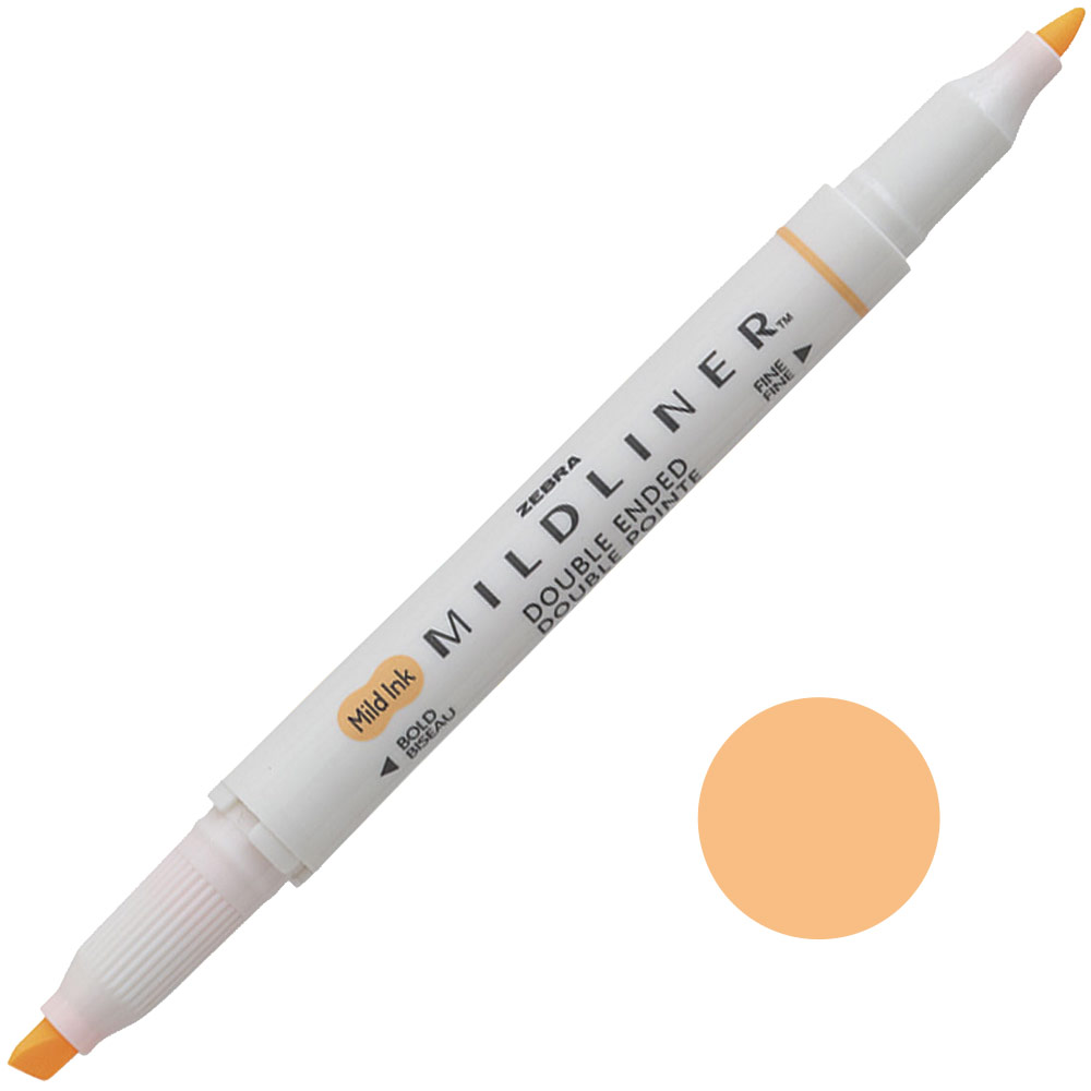 Zebra Mildliner Double Ended Highlighter Pen Mild Orange