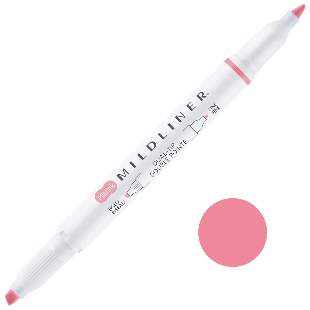 Zebra Mildliner Double Ended Highlighter Marker Mild Dusty Pink