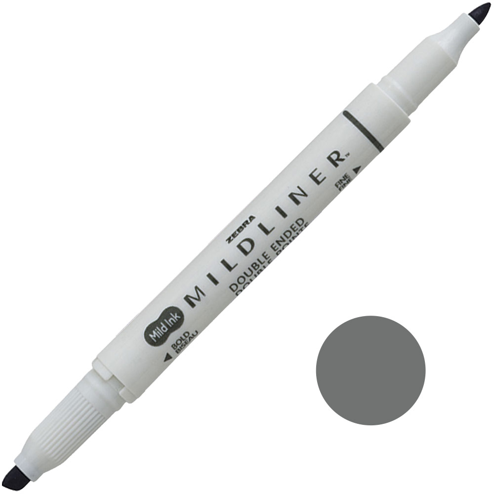 Zebra Mildliner Double Ended Highlighter Pen Mild Dark Gray