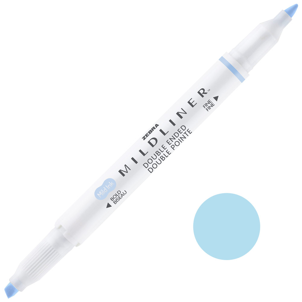 Zebra Mildliner Double Ended Highlighter Marker Mild Soda Blue