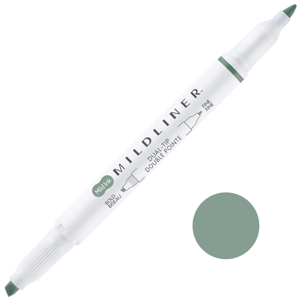 Zebra Mildliner Double Ended Highlighter Marker Mild Moss Green