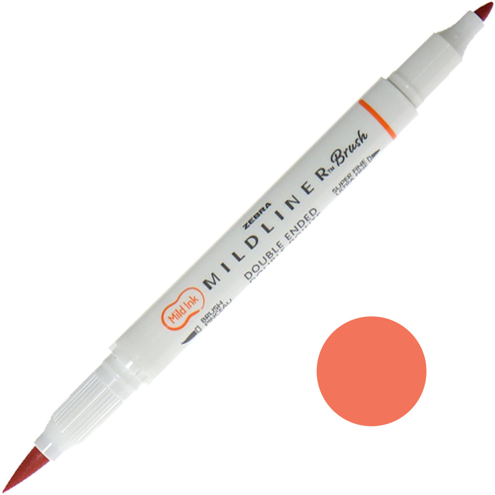 Zebra Mildliner Brush Pen Mild Vermillion