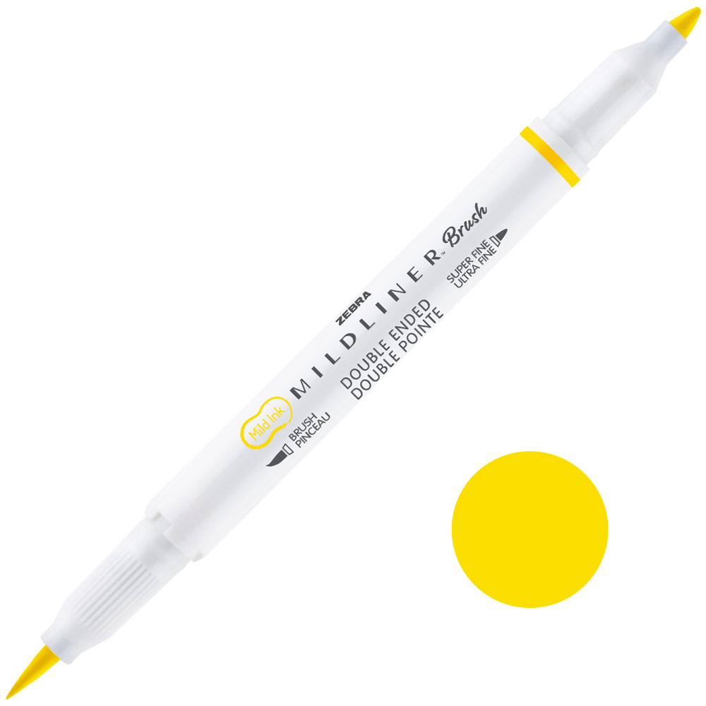 Zebra Mildliner Brush Pen Mild Lemon Yellow