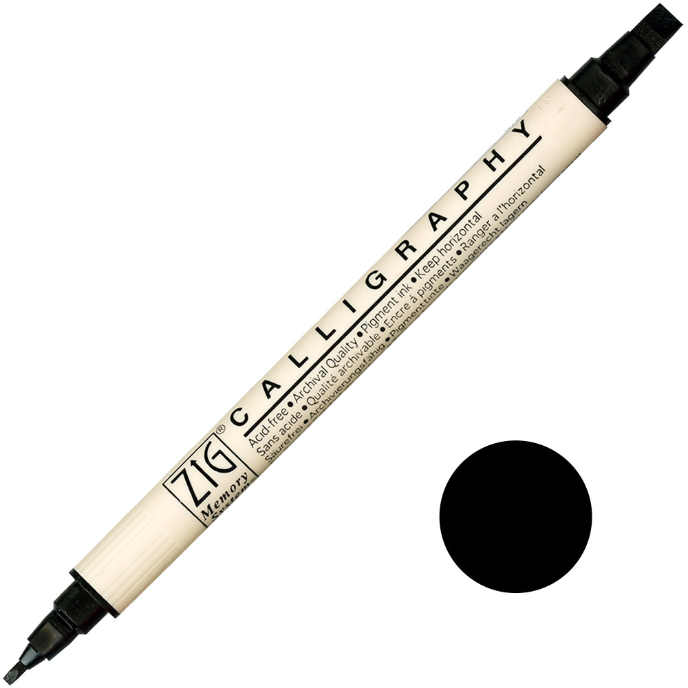 Zig Memory System Calligraphy Marker 010 Pure Black