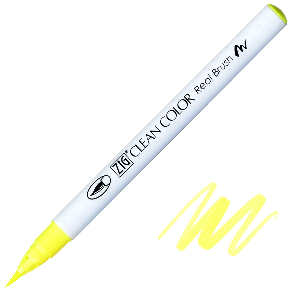 Zig Clean Color Real Brush Pen 001 Fluorescent Yellow