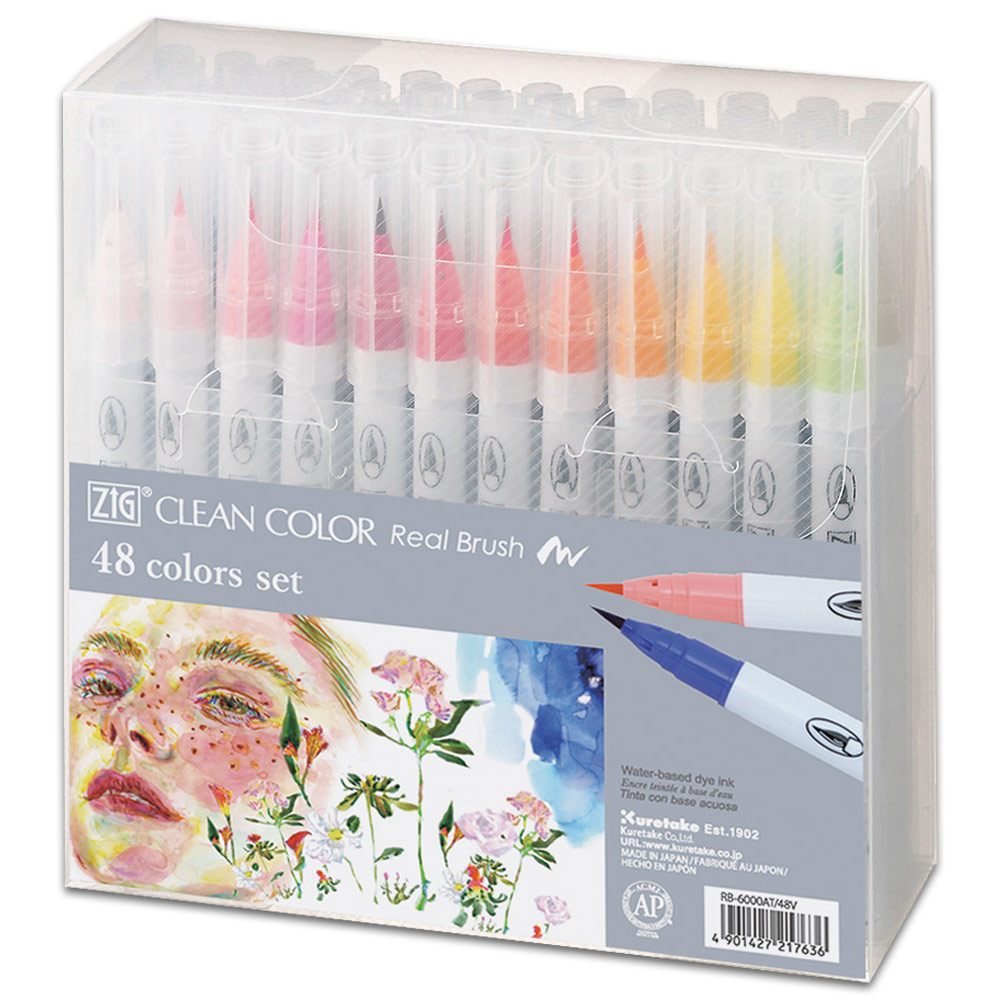Zig Clean Color Real Brush Pen 48 Set