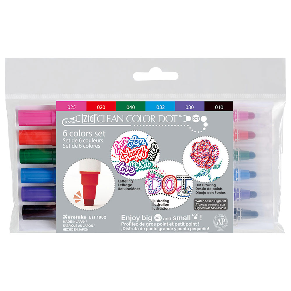Zig Clean Color Dot Marker 6 Set