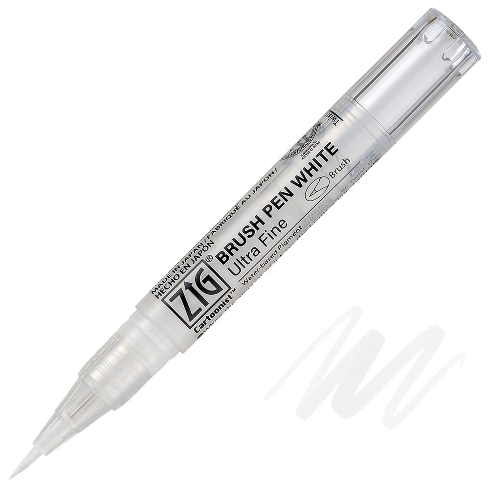 Zig Cartoonist Brush Pen Ultra Fine White