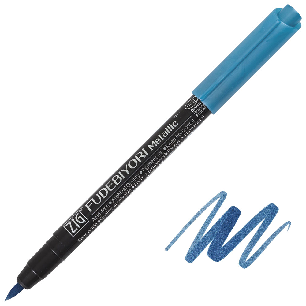 Zig Fudebiyori Metallic Brush Marker Blue 125