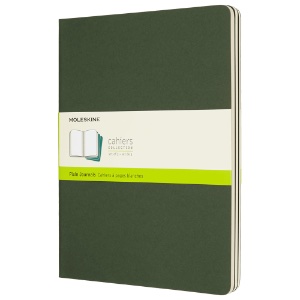 Moleskine Cahier Large Journal Plain 3 Pack 5"x8.25" Myrtle Green