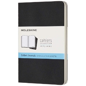 Moleskine Cahier Pocket Journal Dotted 3 Pack 3.5"x5.5" Black