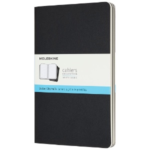 Moleskine Cahier Large Journal Dotted 3 Pack 5"x8.25" Black