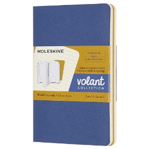 Moleskine Volant Pocket Journal Ruled 2 Pack 3.5"x5.5" Blue/Amber
