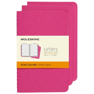 Moleskine Cahier Pocket Journal Ruled 3 Pack 3.5"x5.5" Brisk Blue