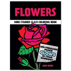 Flowers Mini Stained Glass Coloring Book