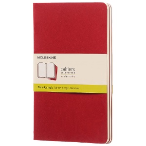 Moleskine Cahier Large Journal Plain 3 Pack 5"x8.25" Cranberry Red