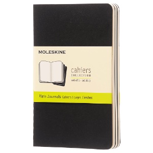 Moleskine Cahier Pocket Journal Plain 3 Pack 3.5"x5.5" Black