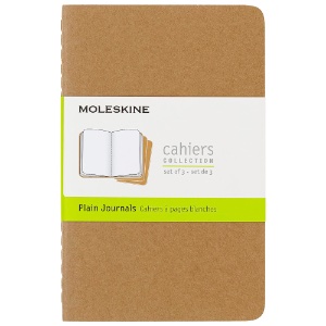 Moleskine Cahier Large Journal Plain 3 Pack 5"x8.25" Kraft Brown