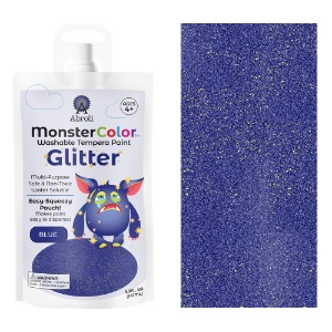 Abroli MonsterColor Washable Tempera Paint 5oz Glitter Blue