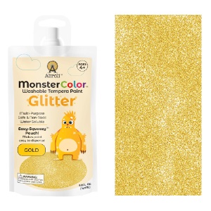 Abroli MonsterColor Washable Tempera Paint 5oz Glitter Gold