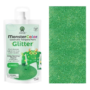 Abroli MonsterColor Washable Tempera Paint 5oz Glitter Green