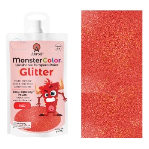 Abroli MonsterColor Washable Tempera Paint 5oz Glitter Red