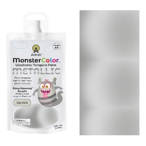 Abroli MonsterColor Washable Tempera Paint 5oz Metallic Silver