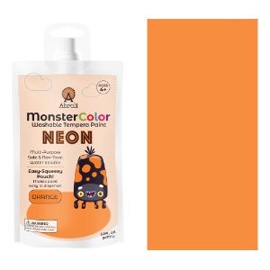 Abroli MonsterColor Washable Tempera Paint 5oz Neon Orange