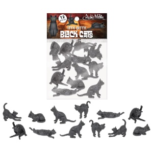 Archie McPhee Itty Bitty Black Cat 12 Set