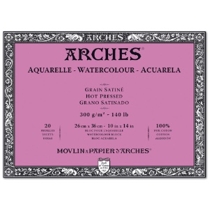 Arches Watercolour Block 140 lb. 10" x 14" Hot Press