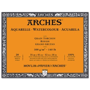 Arches Watercolour Block 140 lb. 12" x 16" Rough Press