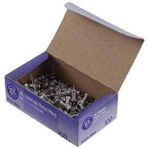 Aluminum Push Pin 1/2" 100 Pack