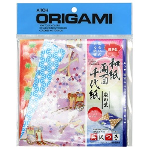 Aitoh Ryoken Chiyogami Origami Paper 28 Sheets 5-7/8"x5-7/8" Asanoha