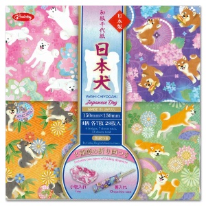 Grimmhobby Origami Washi Chiyogami 5.87" Japanese Dogs