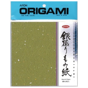 Aitoh Ginburi Momigami Origami Paper 5-7/8"x5-7/8" 12 Sheets Assorted