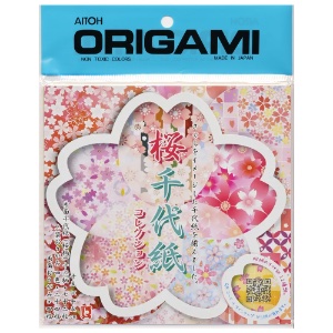 Aitoh Chiyogami Origami Paper 5-7/8"x5-7/8" 100 Sheets Cherry Blossom