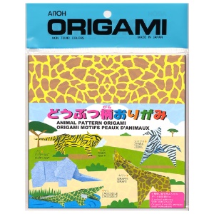 Aitoh Animal Pattern Origami Paper 5-7/8"x5-7/8" 40 Sheets Assorted