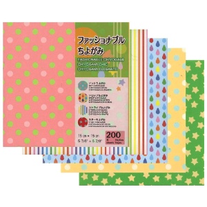 Fashionable Chiyogami Origami Paper 200 Sheets 5-7/8"x5-7/8" Assorted