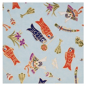 Aitoh Yuzenshi Kites & Swords 19"x25" Light Blue