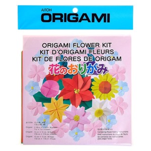Aitoh Origami Paper Flower Kit 5-7/8"x5-7/8" 38 Sheets Assorted