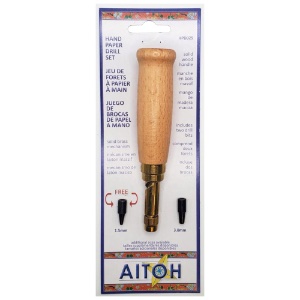Aitoh Hand Paper Screw Punch Kit Set 1.5mm & 3.0mm