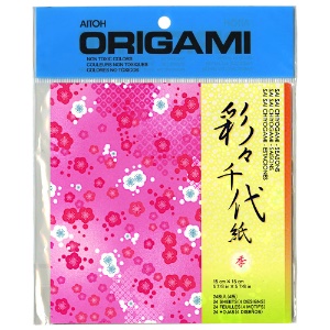 Aitoh Sai Sai Chiyogami Origami Paper 24 Sheets 5-7/8"x5-7/8" Seasons B