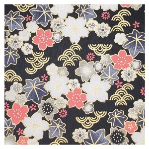Aitoh Yuzenshi Flowers Paper 19"x25" White/Silver/Gold/Pink