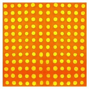 Aitoh Lokta Batik Dot Paper 19.5"x29.5" Yellow Wax on Orange
