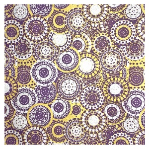Aitoh Lokta Printed Wheel Paper 19.5"x29.5" Purple/Gold/Silver