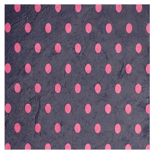 Aitoh Lokta Printed Polka Dot Paper 19.5"x29.5" Pink/Dark Blue