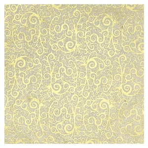 Aitoh Lokta Printed Gold Paper 19.5"x29.5" Natural
