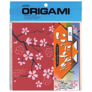Aitoh Iroha Chiyogami Origami Paper 24 Sheets 5-7/8"x5-7/8" Blossom