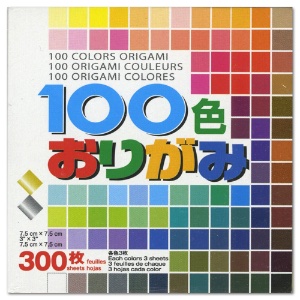 Aitoh 100 Colors Origami Paper 300 Sheets 3"x3" Assorted