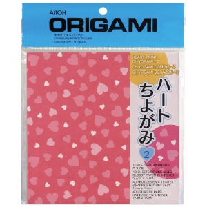 Aitoh Chiyogami Origami Paper 40 Sheets 5-7/8"x5-7/8" 40 Sheet Heart-Print